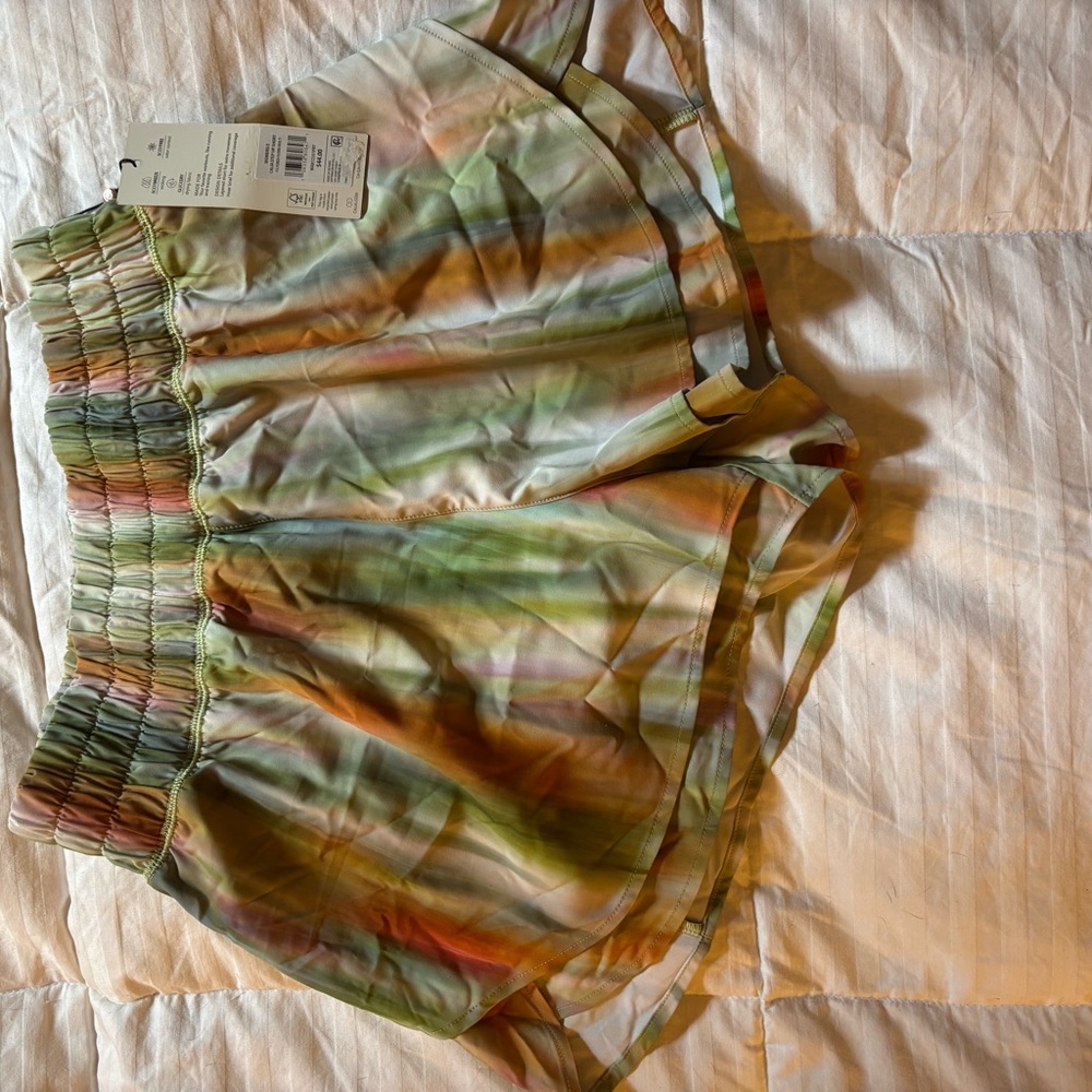 CALIA Tie-Dye Pastel Water Resistant Athletic Shorts w built in underwear.